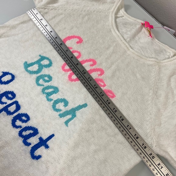 Lilly Pulitzer Women Danette Sweater Resort White Coffee Beach Repeat Size L NEW - Picture 3 of 7